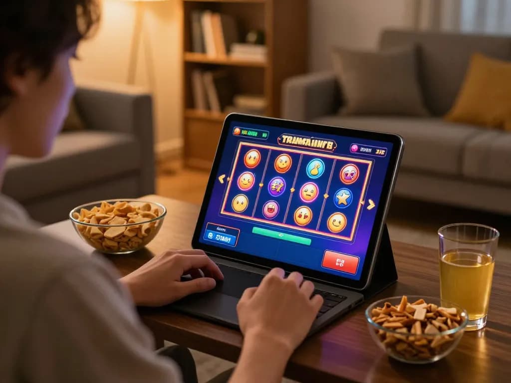 Engaging gameplay on a tablet at Trang chủ Win678 with colorful slot graphics.