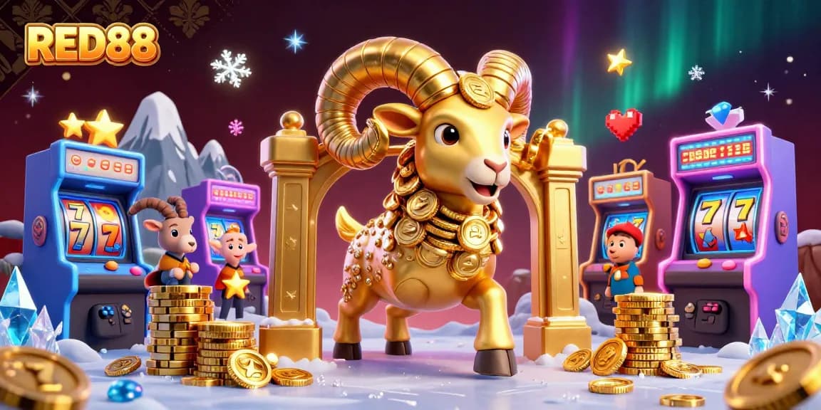 Engage in winning strategies with RED88 in a vibrant casino game scene filled with fun elements.