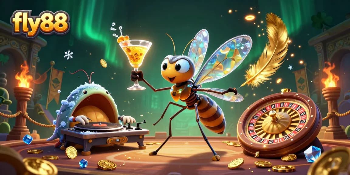 Experience thrilling gameplay at fly88 with a vibrant casino-themed illustration showcasing exciting gaming elements.