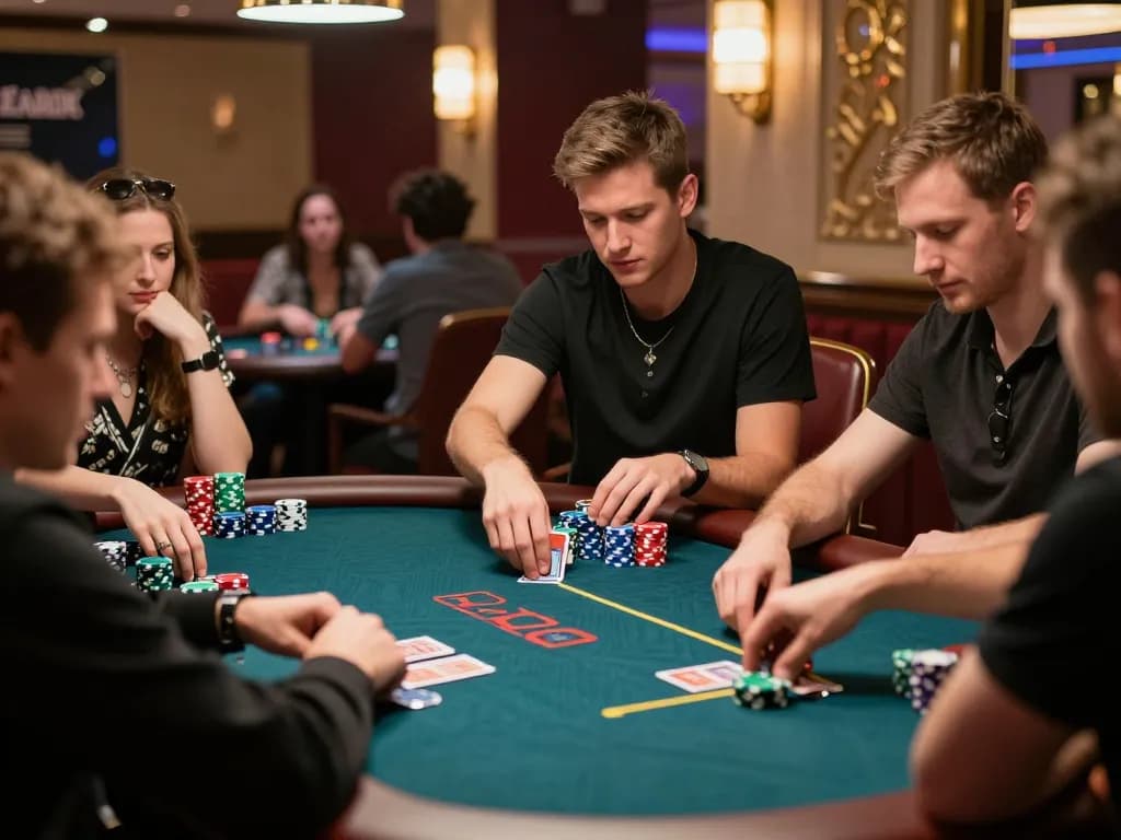 Engaged players at a live poker table showcasing the thrilling atmosphere of trang chủ GA6789.