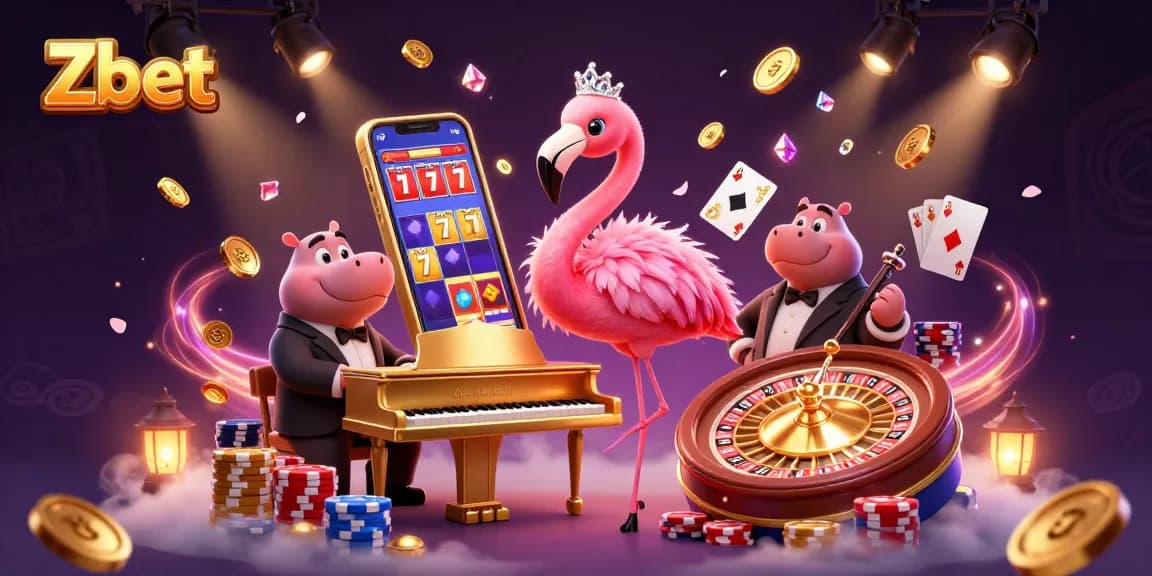 Zbet offers captivating gaming experiences with vibrant casino characters and dynamic elements.