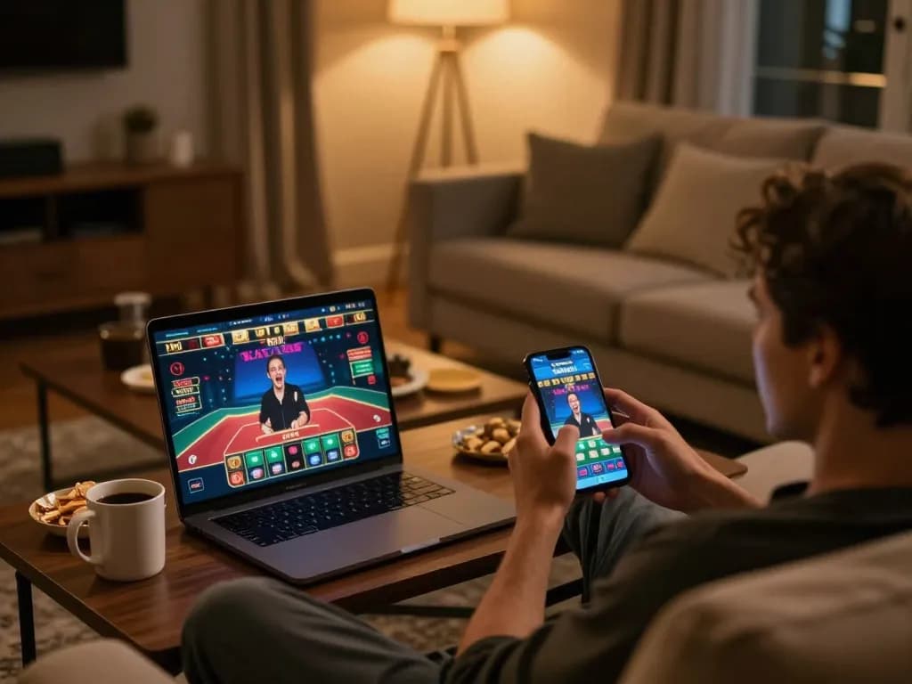KAYA88 player engaging with casino app on smartphone for responsible gaming