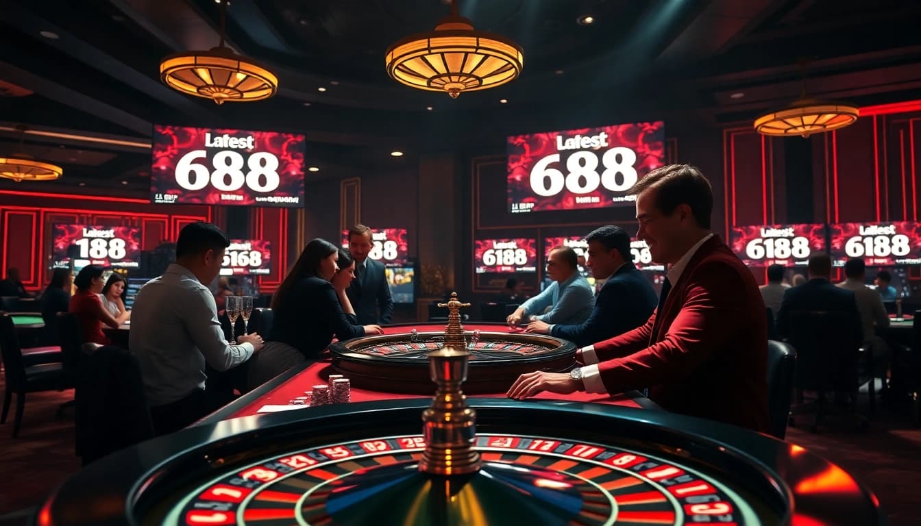 High-stakes gaming action at Fun 88 casino table with vibrant poker chips and roulette wheel.