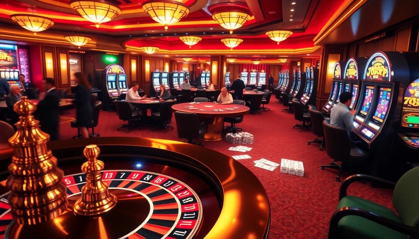 Players engaging at a luxurious casino table while enjoying the exciting atmosphere of 789p.