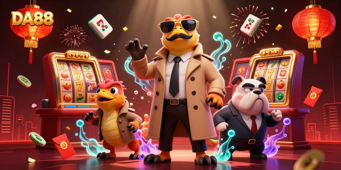 Watch three raptors in a trench coat amusingly attempt entry into DA88 casino lounge.