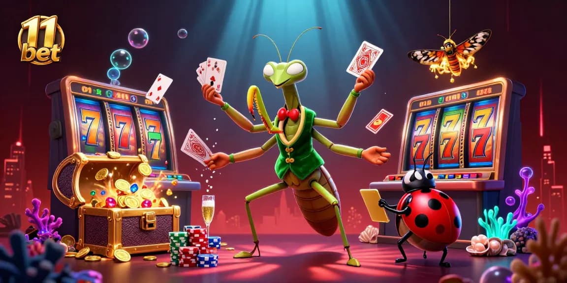 Experience thrilling wins with 11 bet slots and bonuses in this vibrant casino scene.