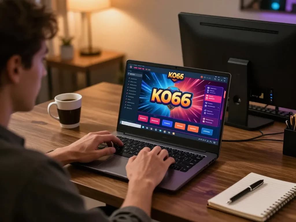 Engaging in strategic gameplay on KO66 online casino platform from a cozy home setup