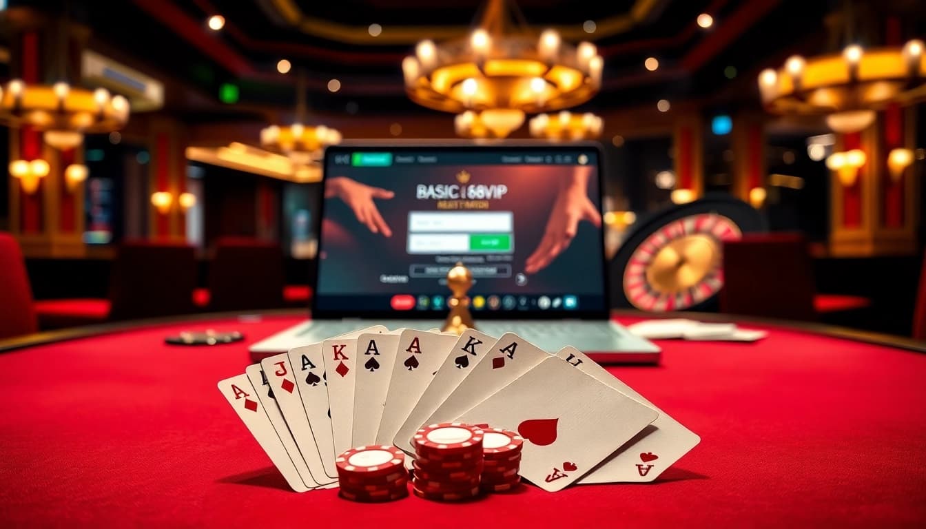 Join the excitement of Đăng Ký Nhà Cái 68VIP with vibrant casino visuals and poker action.