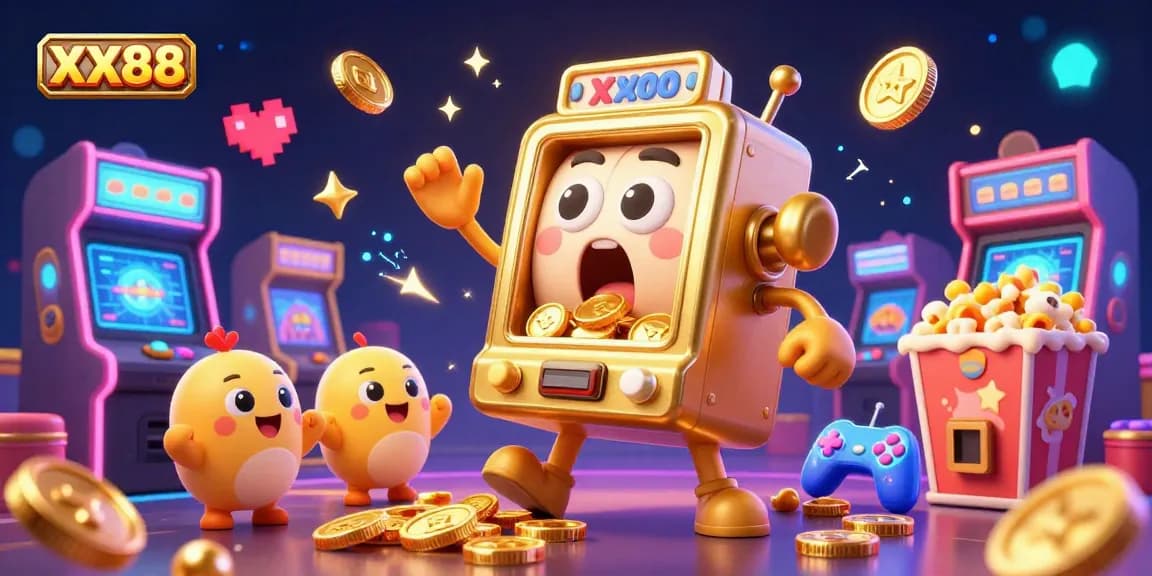 Experience exciting wins with the XX88 jackpot, featuring cheerful slot machines and vibrant game elements.