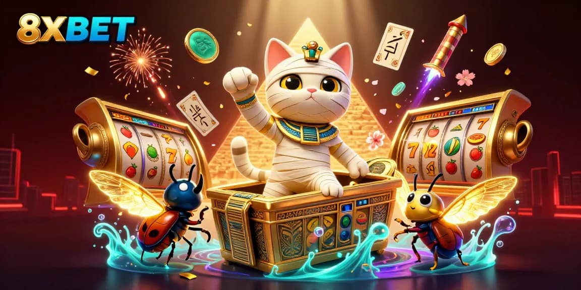 Experience exciting gameplay action at 8XBET with vibrant characters and dynamic casino elements