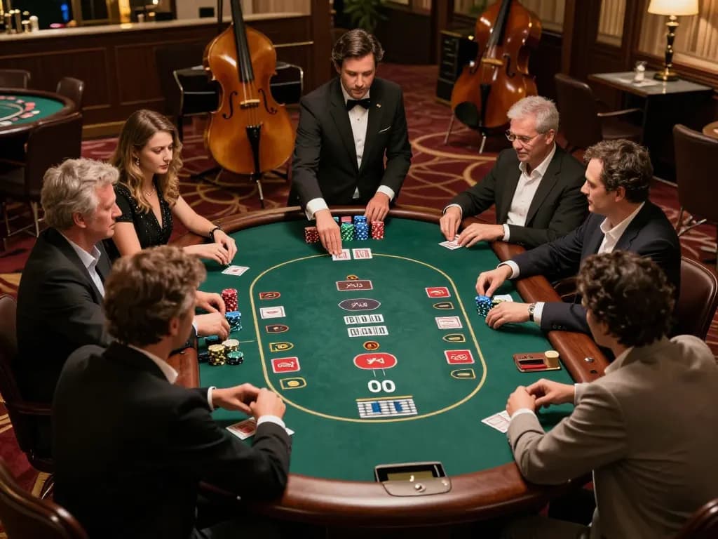 Engaged players strategizing blackjack at mb66 online casino table.