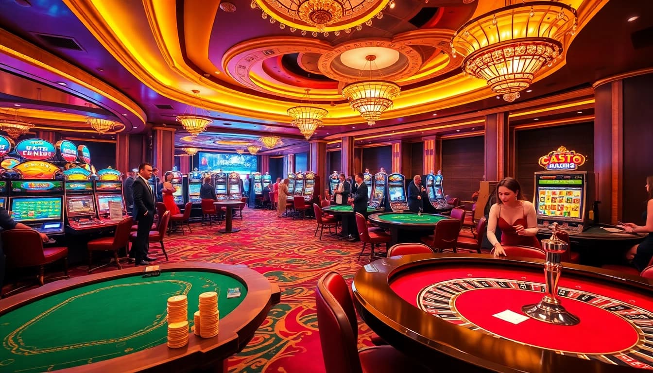 Experience the thrill of gambling at xn88 with vibrant gaming tables and colorful slot machines.