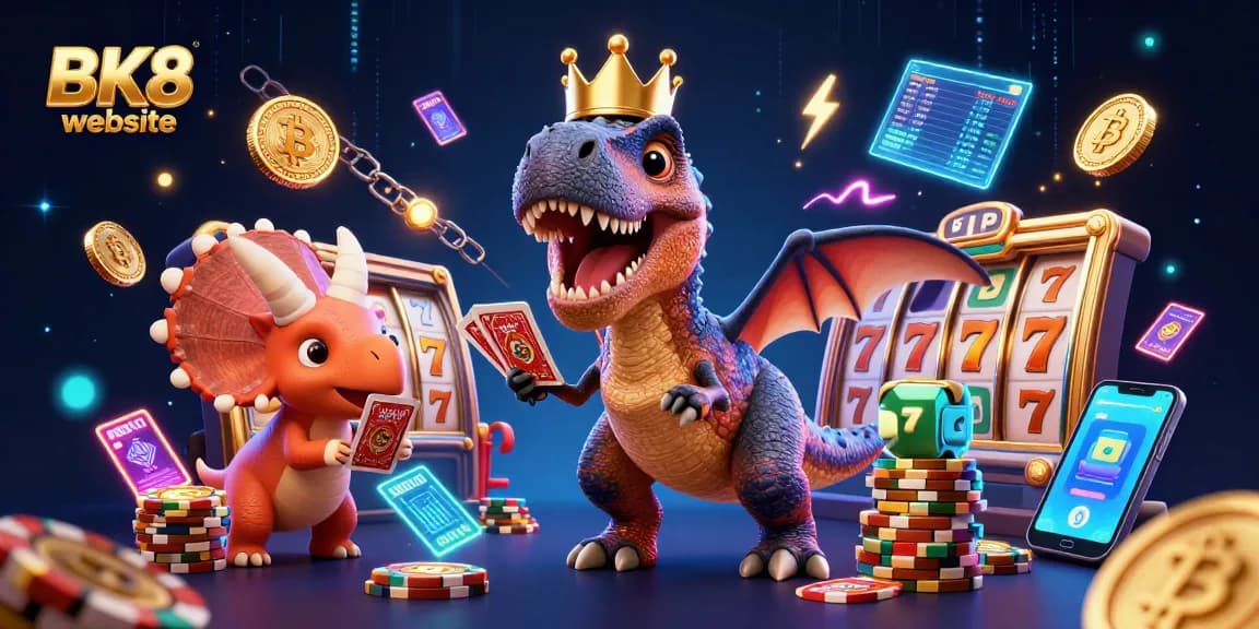 Win big at the BK8 website with our animated characters enjoying exciting slot games and cryptocurrencies.