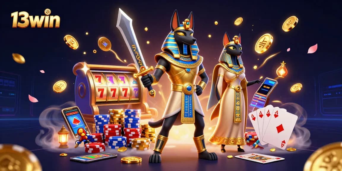 Experience thrilling wins at 13win with vibrant slots, cascading coins, and rich gaming elements.