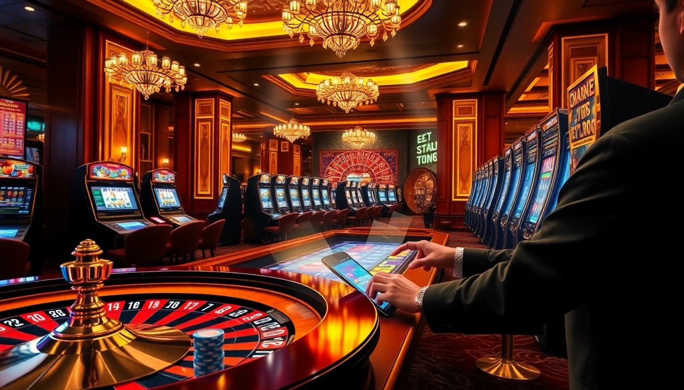 Engage with thrilling online gambling experiences at https://vu88.art/, featuring roulette, poker chips, and slot machines.