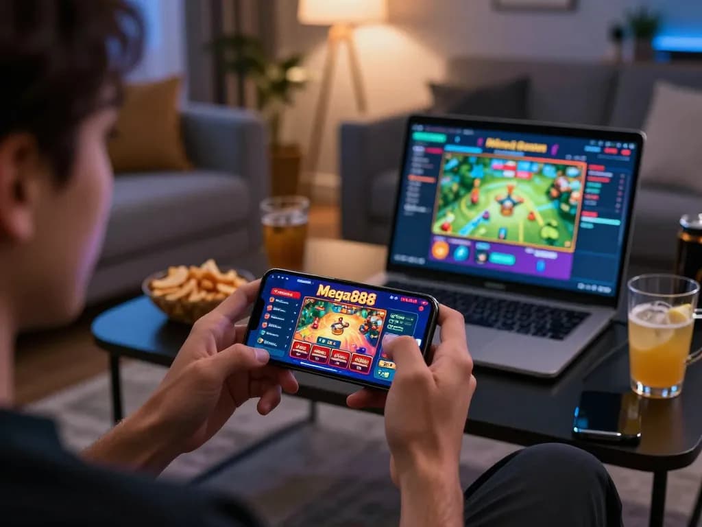 Experience the thrill of mega888 apk original download while enjoying a cozy online gaming setup at home.