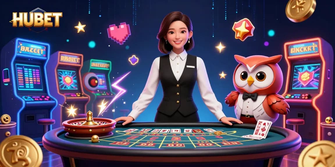 Engage in exciting baccarat action with HUBET's charming dealers and dynamic gaming elements.