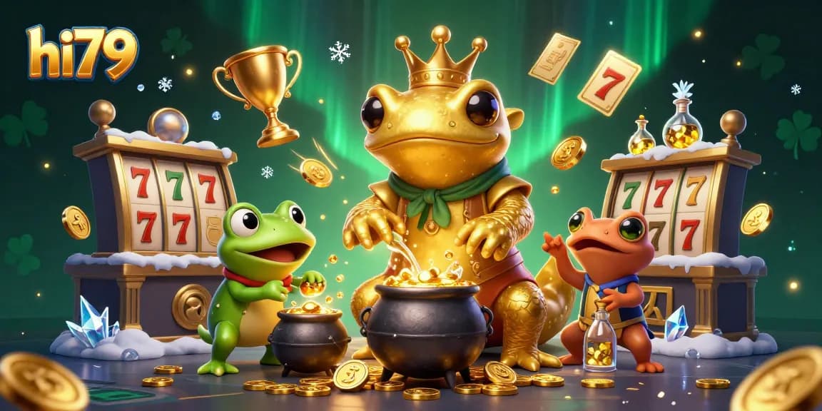 Play at hi79 and experience a vibrant casino world with golden elements and 3D character magic.