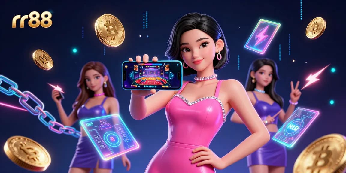 Experience thrilling games at rr88 with a confident woman engaged in live dealer action.