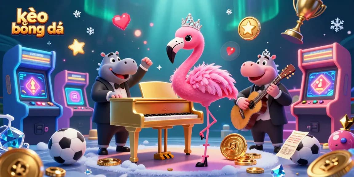 Engage with kèo bóng đá excitement in a vibrant 3D casino scene showcasing betting elements.