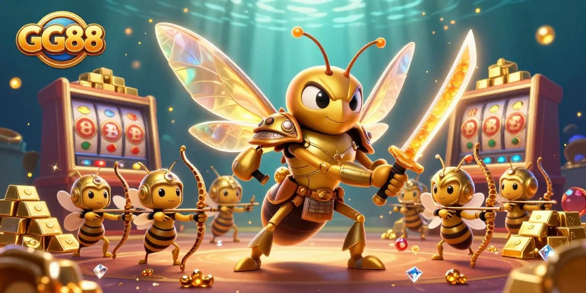Engage in thrilling casino adventures with GG88 featuring vibrant 3D hornet warriors.