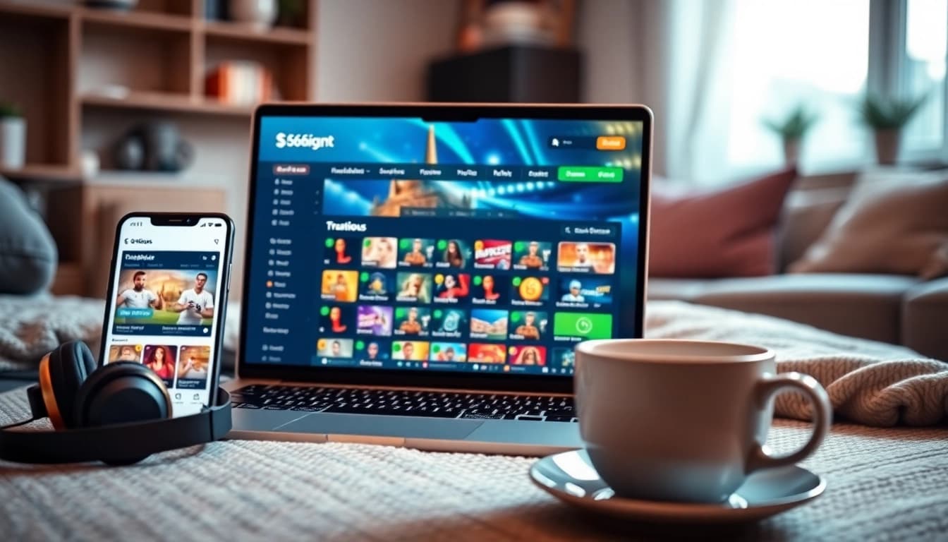 Engaging online betting platform interface showcasing s666.nyc features in a cozy environment.