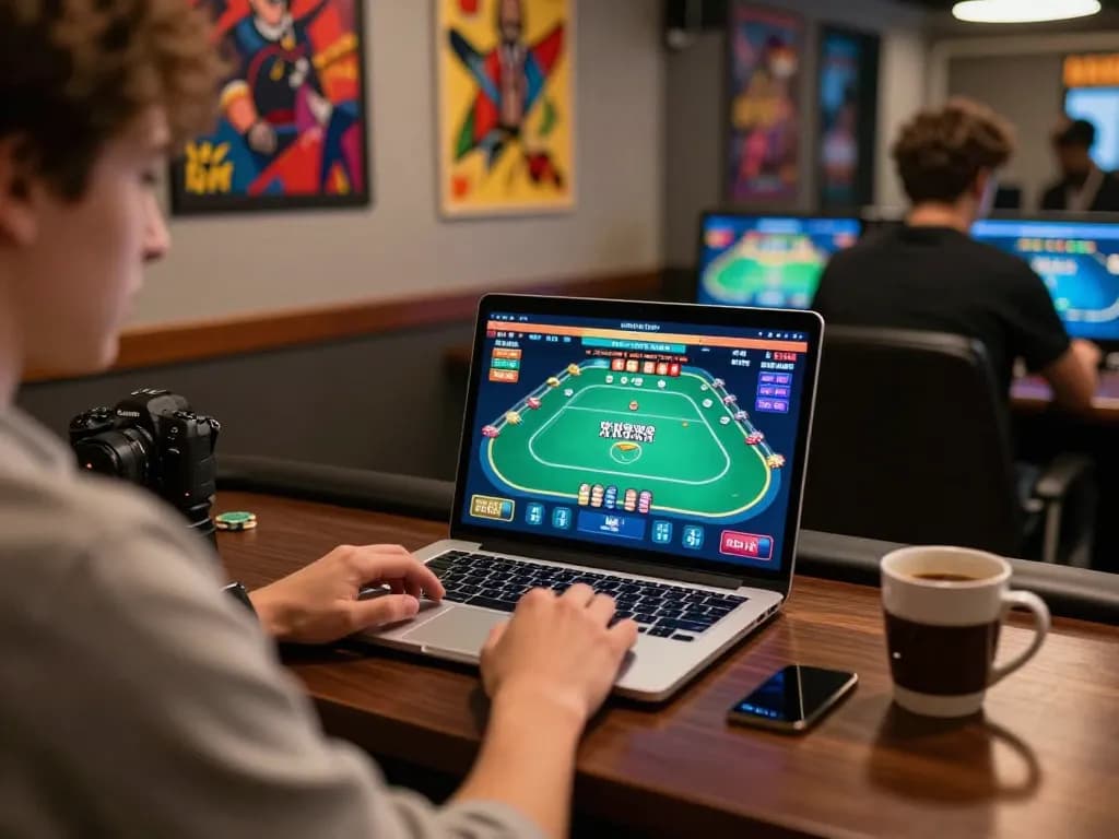Engaging online gaming session on https://okfun.money/ showcasing a player immersed in a strategic poker game.