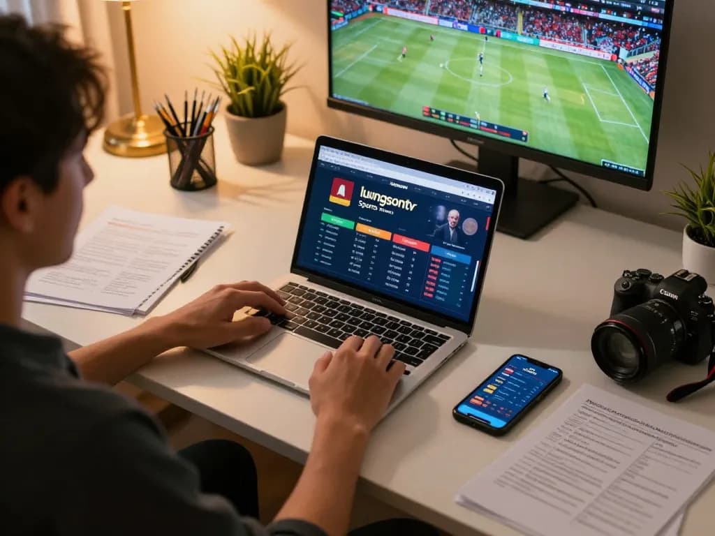 Person placing bets on luongsontv while enjoying a thrilling sports match online