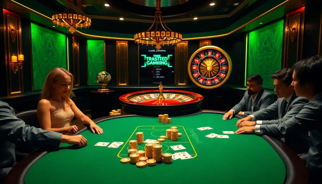 Dynamic poker game reflecting trust and excitement at nhà cái uy tín.