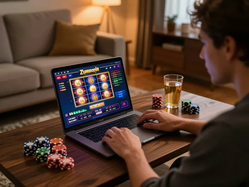 Experience zumospin bewertung through engaging online gaming setup at home with vibrant visuals
