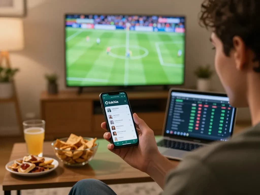 Engaging with the Cakhia app while watching live sports for strategic betting.