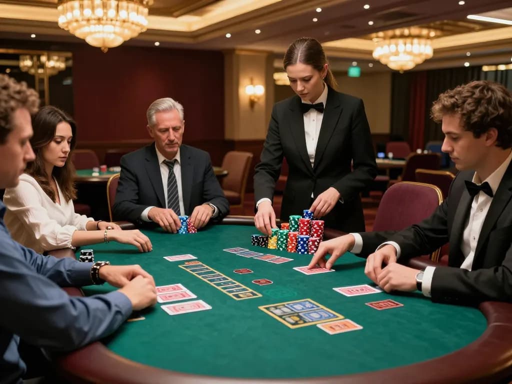 BET168 players strategically engaged in blackjack at an upscale casino table