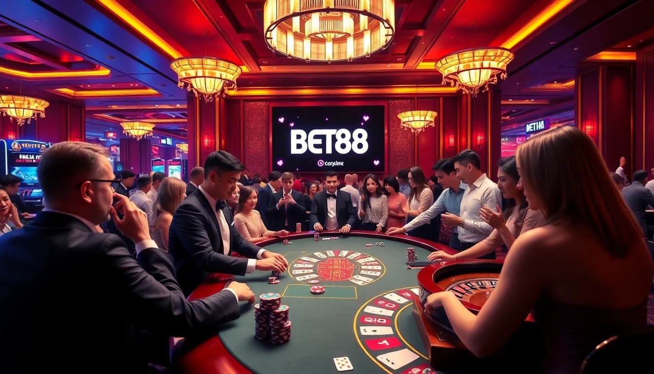 Experience thrilling games at BET88 online casino with vibrant tables and exciting atmosphere.
