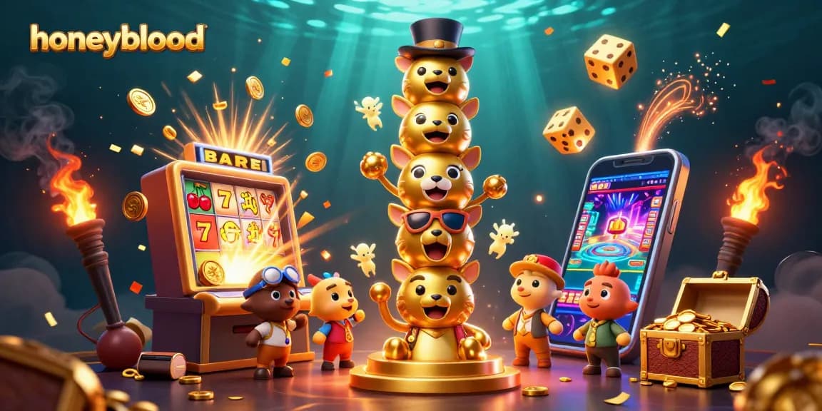 Spin to win at honeyblood's vibrant casino with lively animals and jackpot excitement!