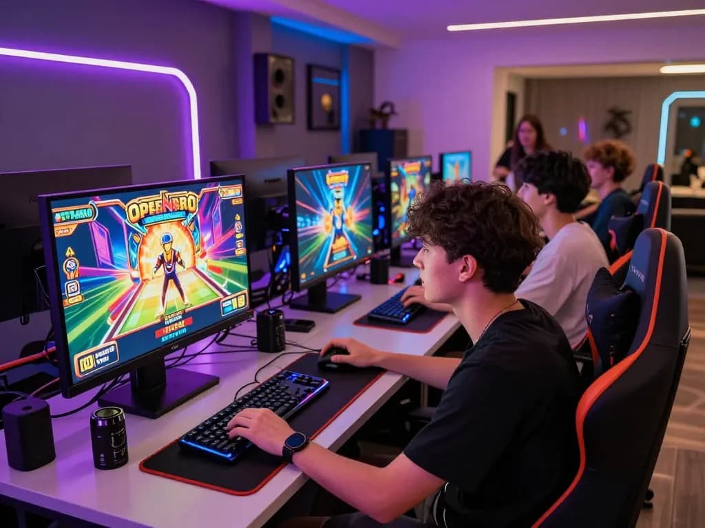 Experience thrilling gaming at https://open88.supply/, with friends enjoying a vibrant slot game setup.