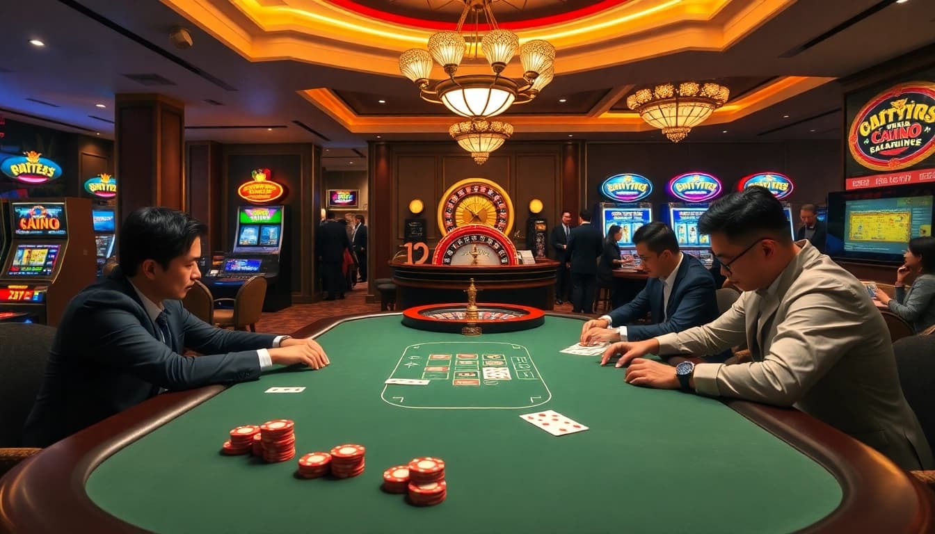 Exciting gaming atmosphere at a casino featuring Vào Lưới TV poker action.