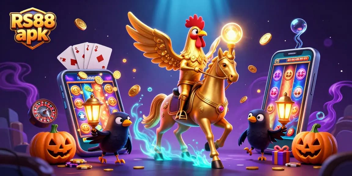 Experience thrilling casino action with RS88 apk featuring a dynamic 3D scene rich in games and elements.
