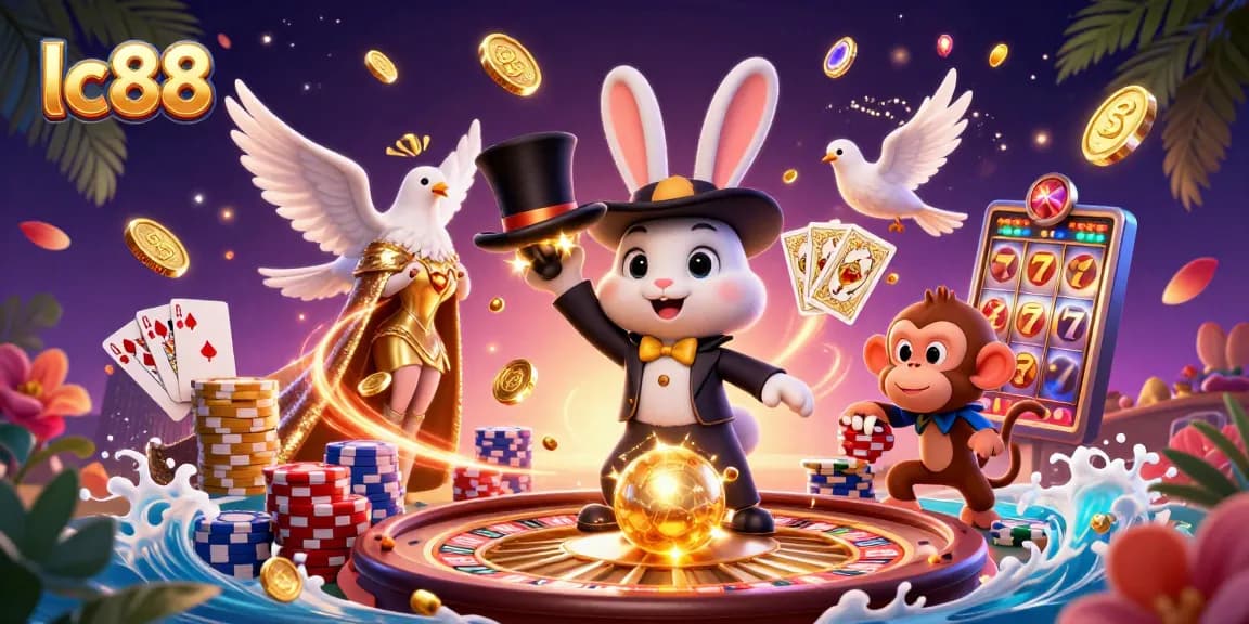 Experience winning moments at lc88 with a lively scene of magical characters in a dynamic casino atmosphere.