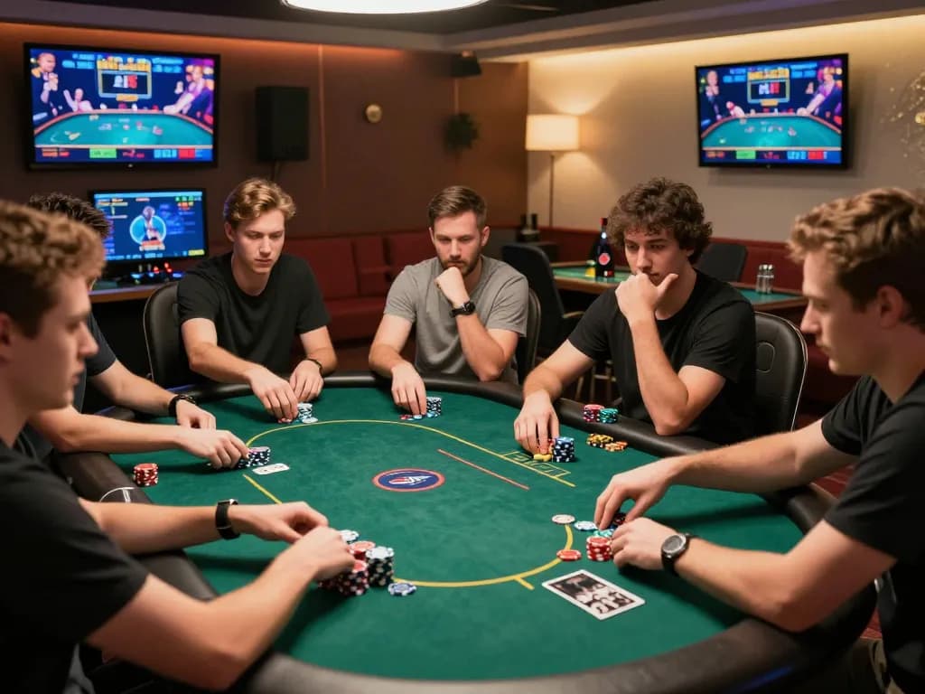 Kubet88 players celebrating wins at an online poker game, showcasing excitement and strategy.