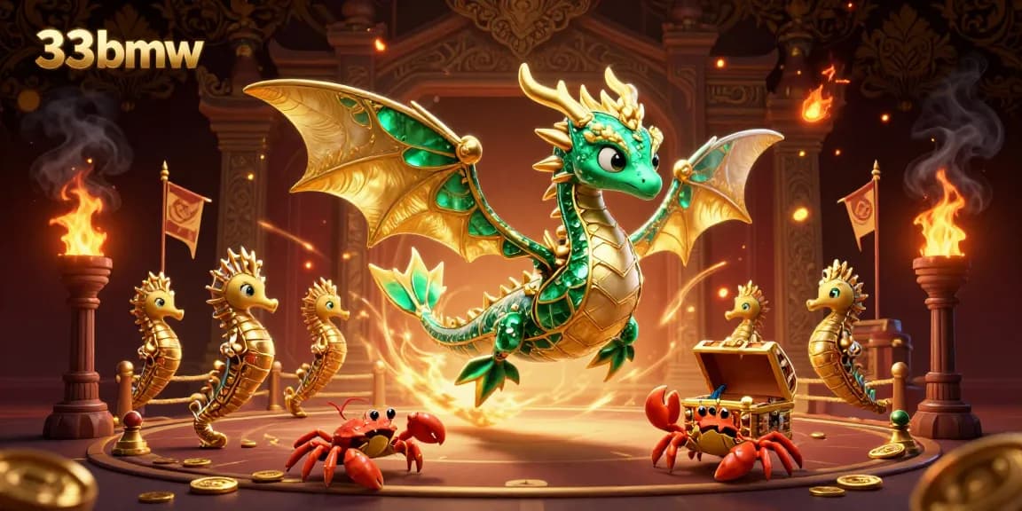 Experience winning at 33bmw with an engaging emerald-themed casino illustration.