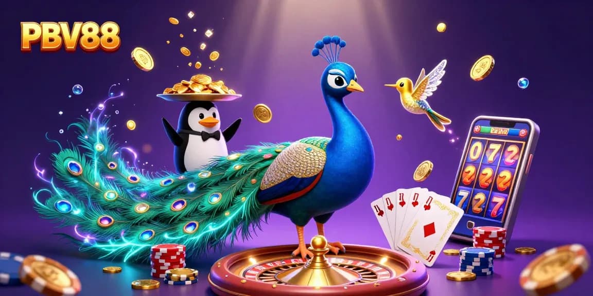 Experience thrilling gaming with PBV88, featuring vibrant casino action and luxurious elements.