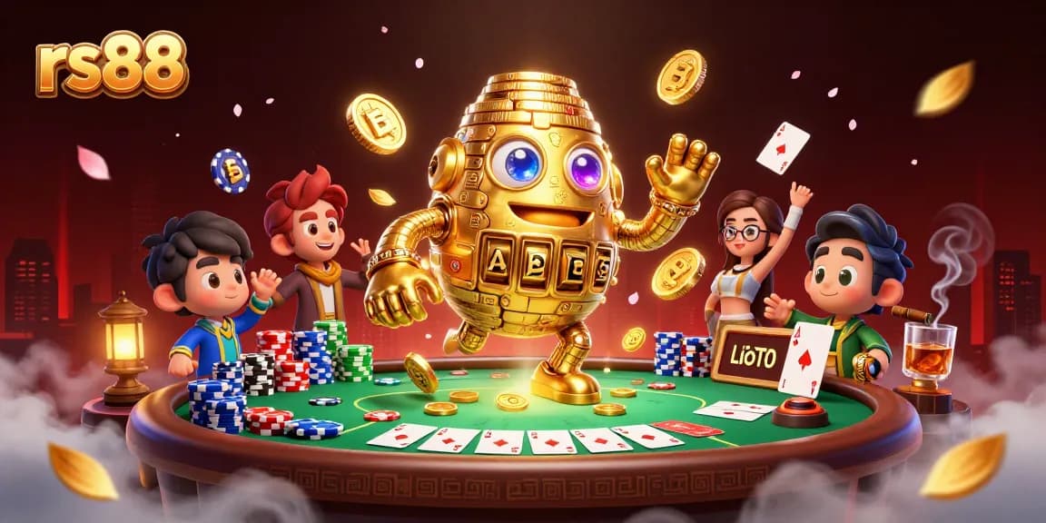 Experience the excitement of rs88 gaming with a dynamic casino scene featuring vibrant poker elements.