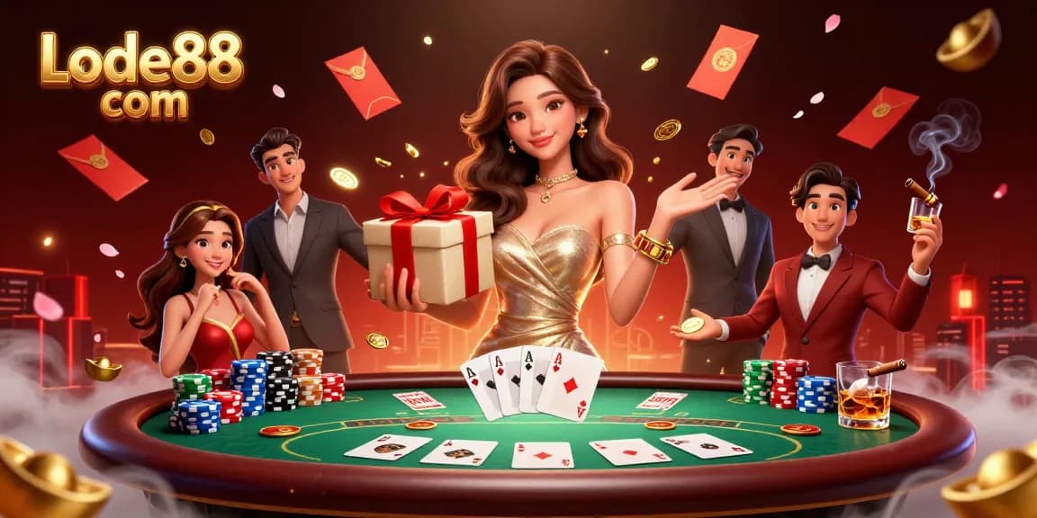 Experience excitement at Lode88 com with thrilling poker action and festive Lunar New Year elements.