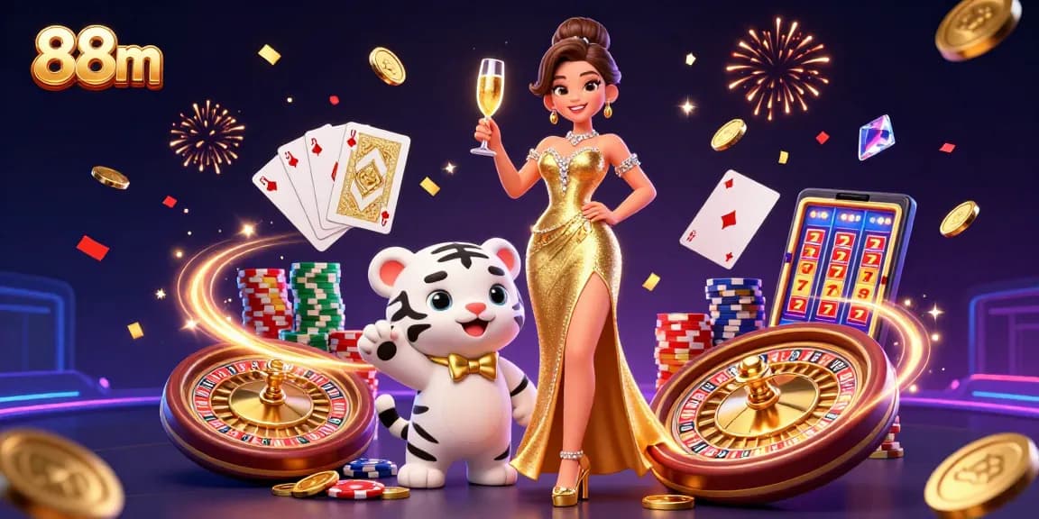 Experience the thrill of casino excitement with the glamorous 88m luck in a vibrant scene.