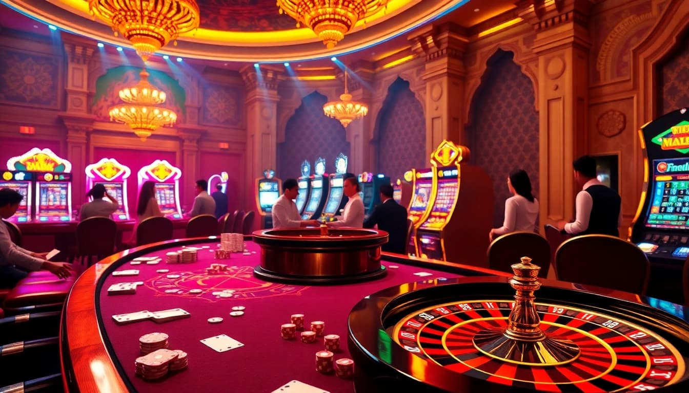 Experience U31 casino gaming with vibrant tables and dynamic gameplay in a luxury setting.