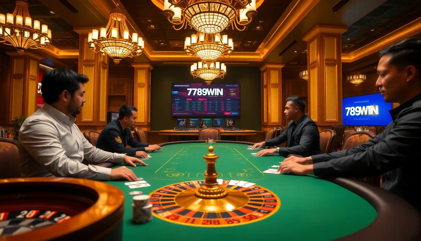 Experience high-stakes poker at 789WIN casino with vibrant tables and eager players.