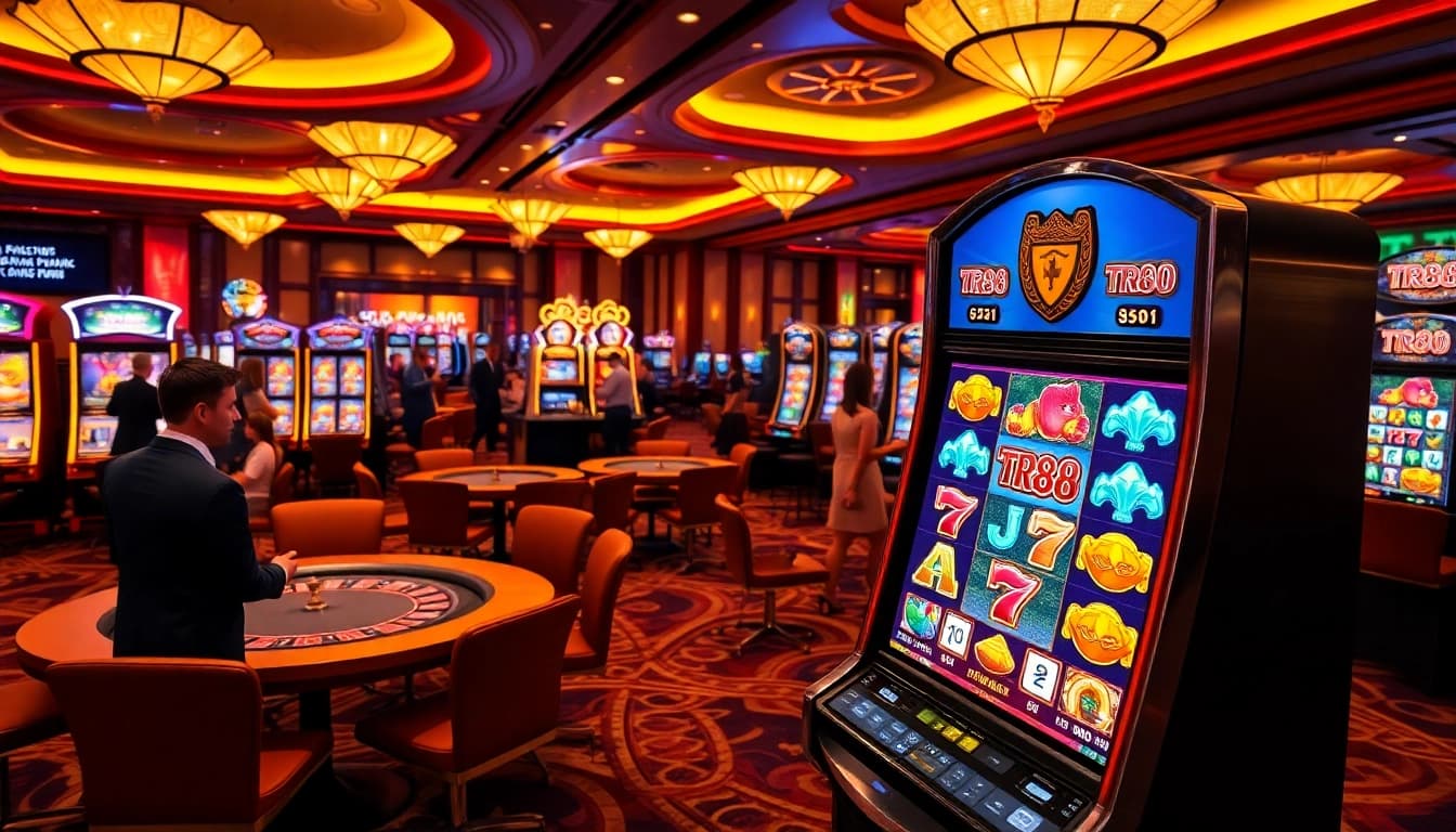 Experience thrilling gameplay at TR88 with engaging slot machines and vibrant casino elements.