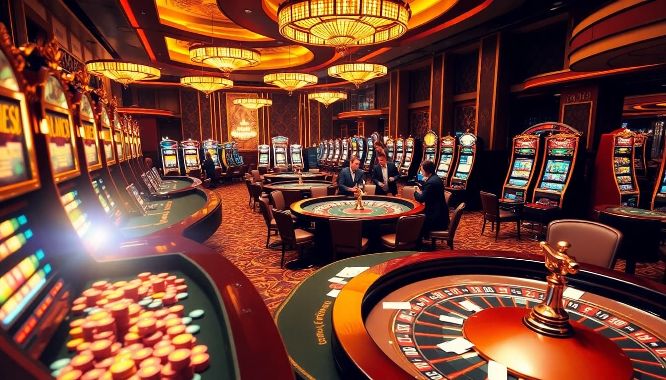 Experience thrilling games at the mm oo casino, featuring vibrant slot machines and poker action.