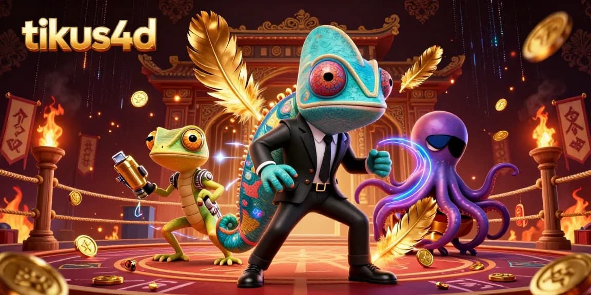 Experience thrilling lottery action with tikus4d, featuring dynamic characters and vibrant casino visuals.