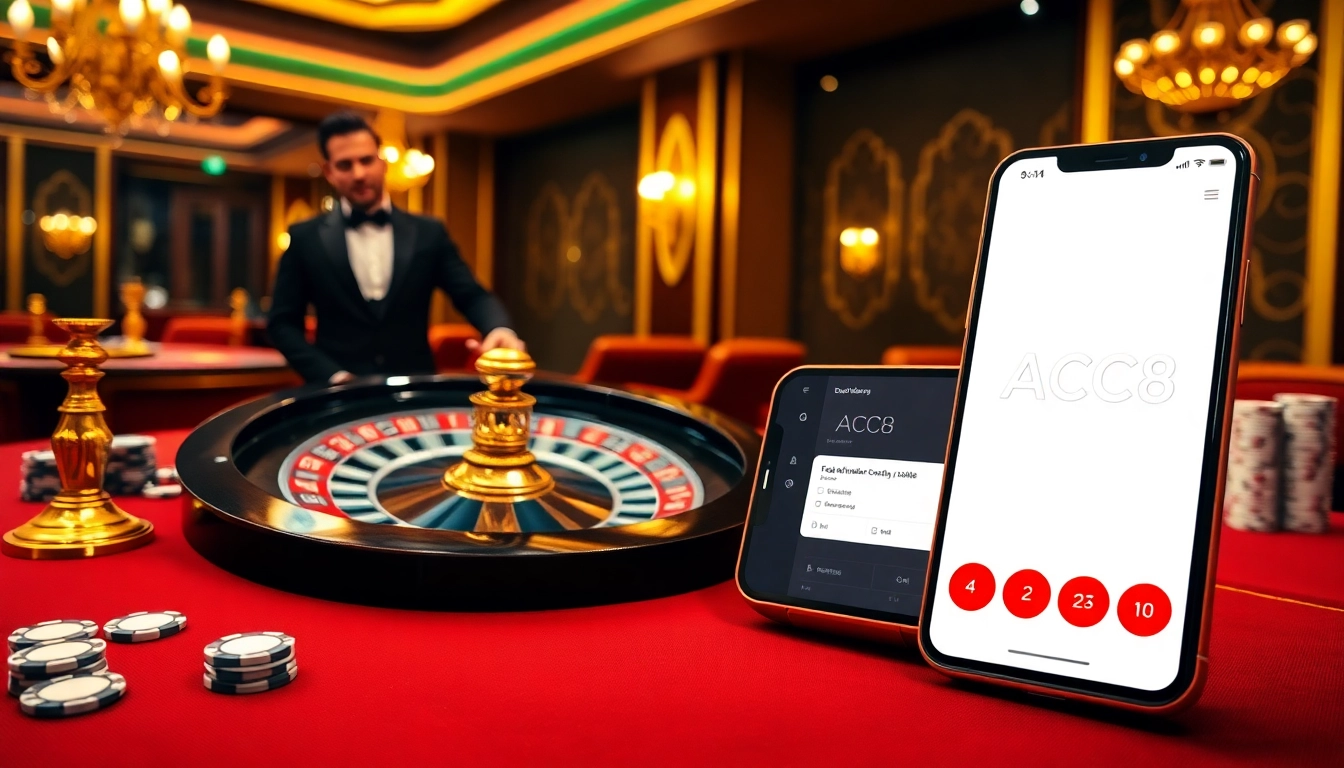 Experience ABC8 online gambling with a luxurious roulette wheel and modern gaming interface.
